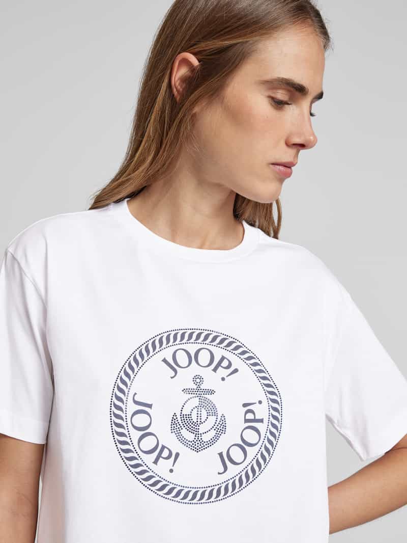 Joop! T-shirt met strass-steentjes model 'Tonia'