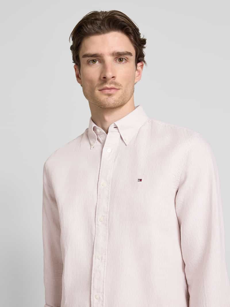 Tommy Hilfiger Regular fit vrijetijdsoverhemd van een mix van katoen en linnen