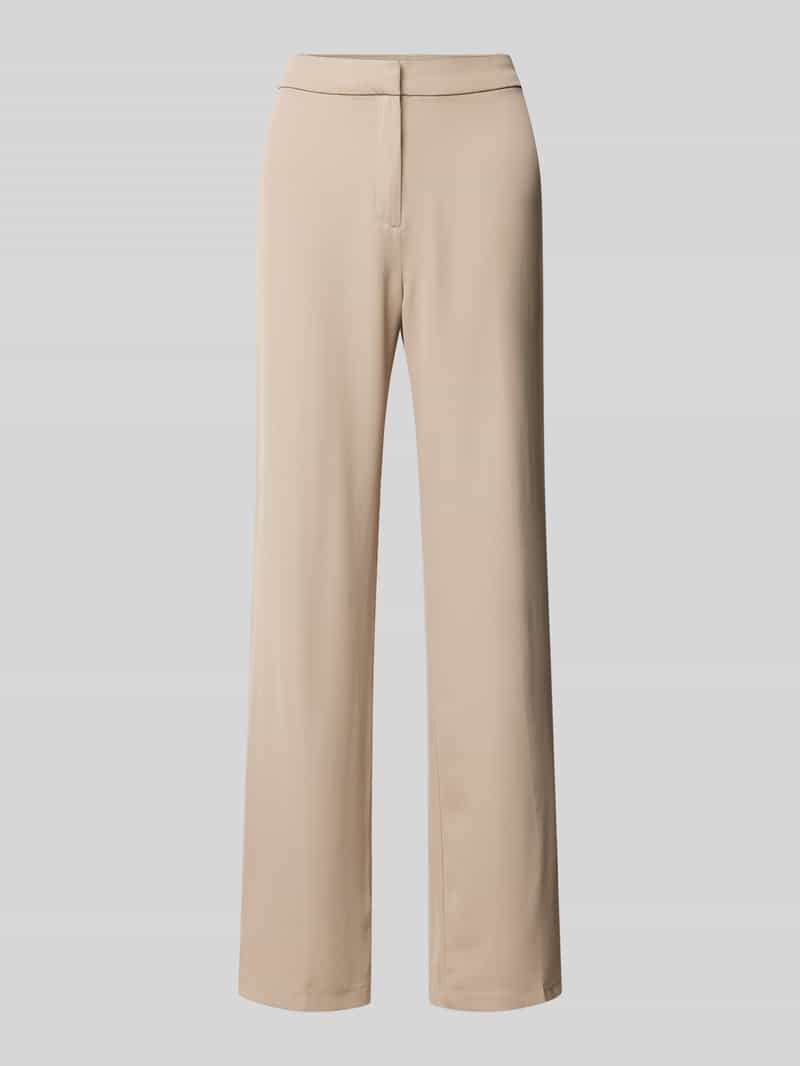 Review High waist stoffen broek met knoop haakjes- en ritssluiting