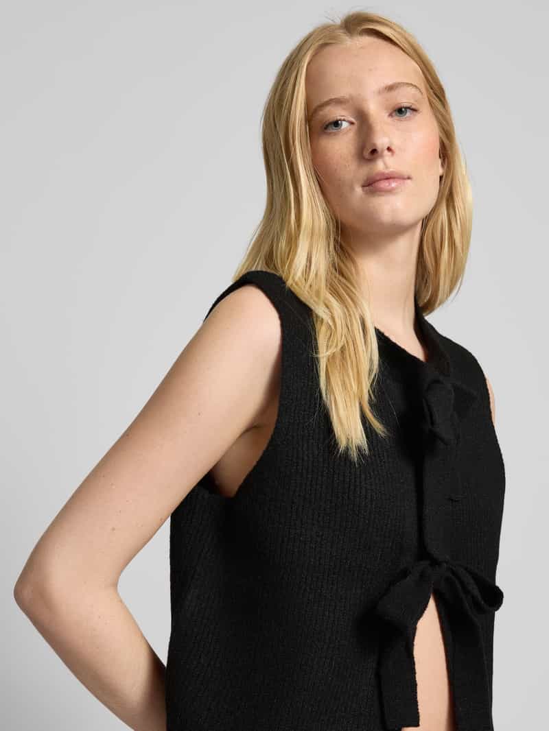 Pieces Mouwloos vest met strik model 'SILLY'