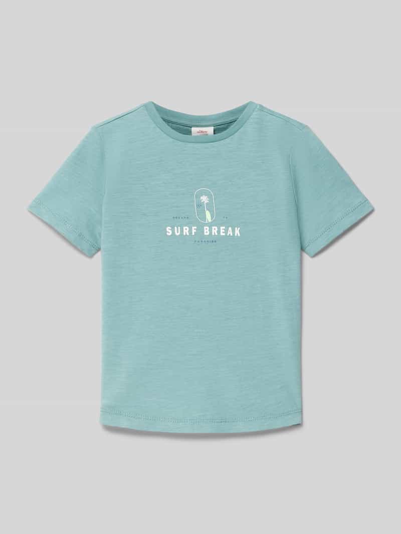 s.Oliver RED LABEL T-shirt met motief- en statementprint