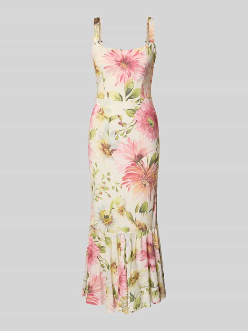 Guess Midi-jurk met vierkante hals model 'FLEUR'