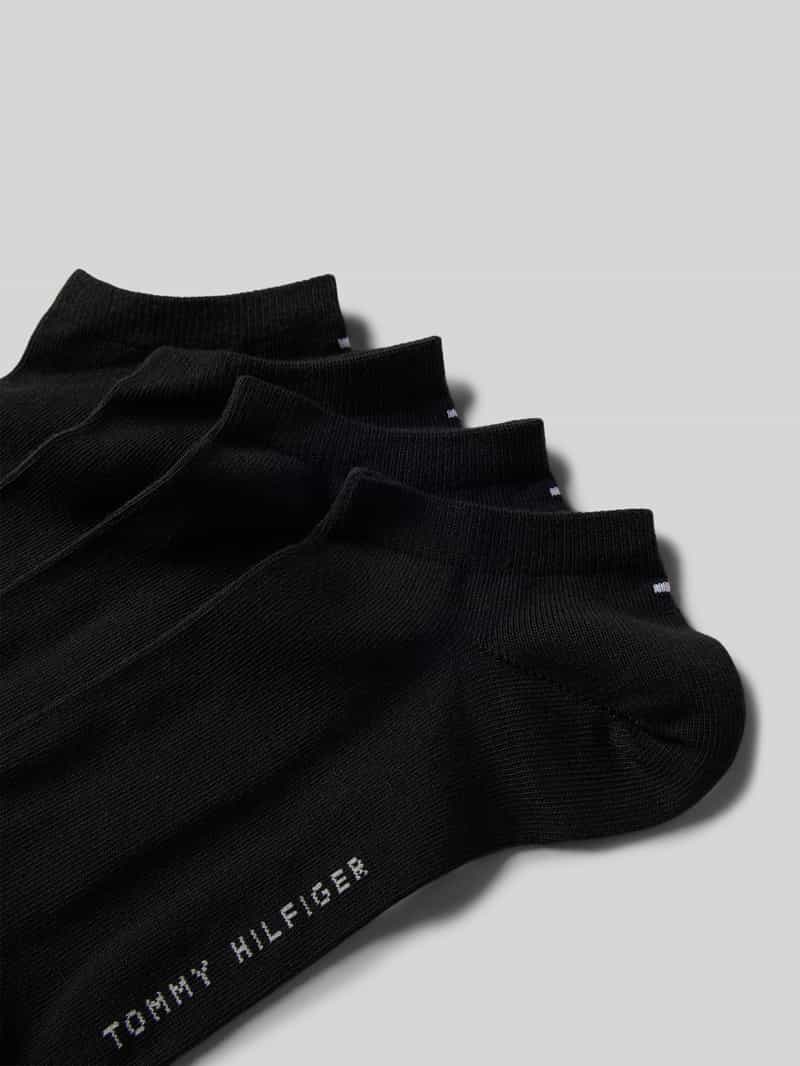 Tommy Hilfiger Sneakersokken met labelopschrift in een set van 4 paar
