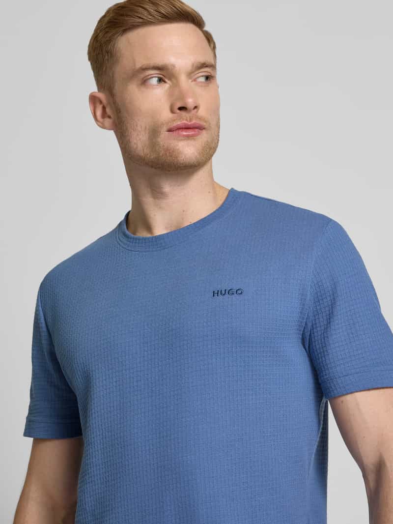 HUGO T-shirt met structuurmotief model 'Austin'