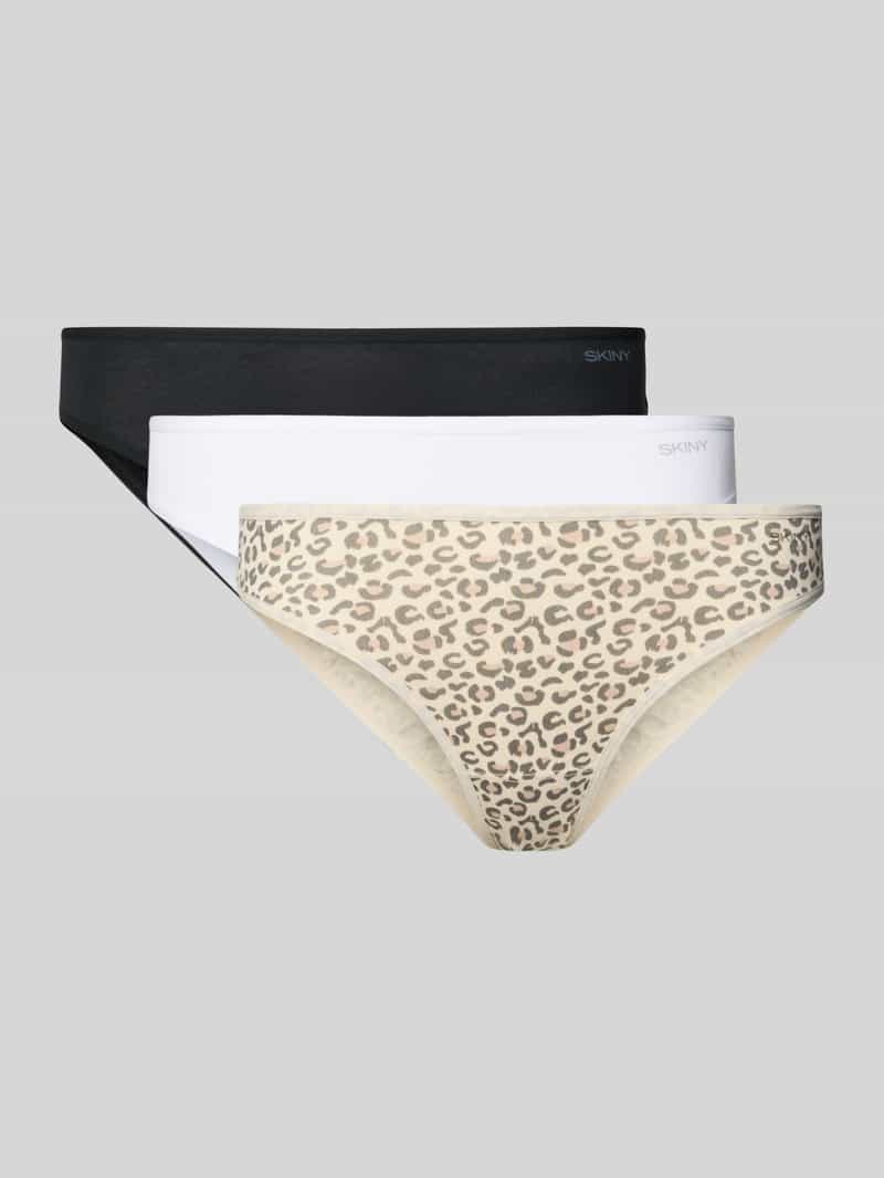 slim fit slips met logoprint in set van 3