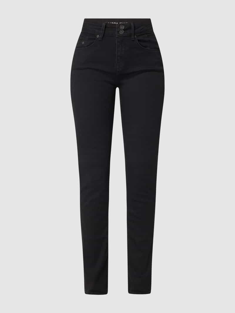 Garcia Curved slim fit high waist jeans met stretch model 'Caro'