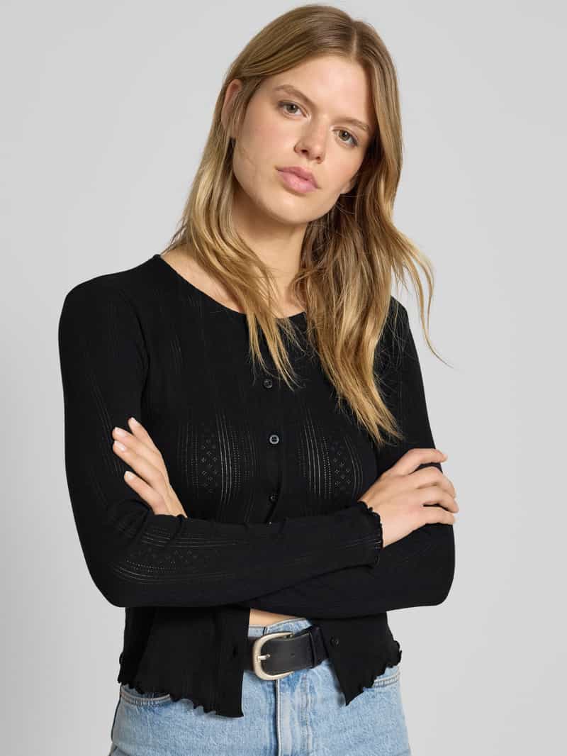 Pieces Slim fit gebreid jack van puur katoen model 'MARIE'