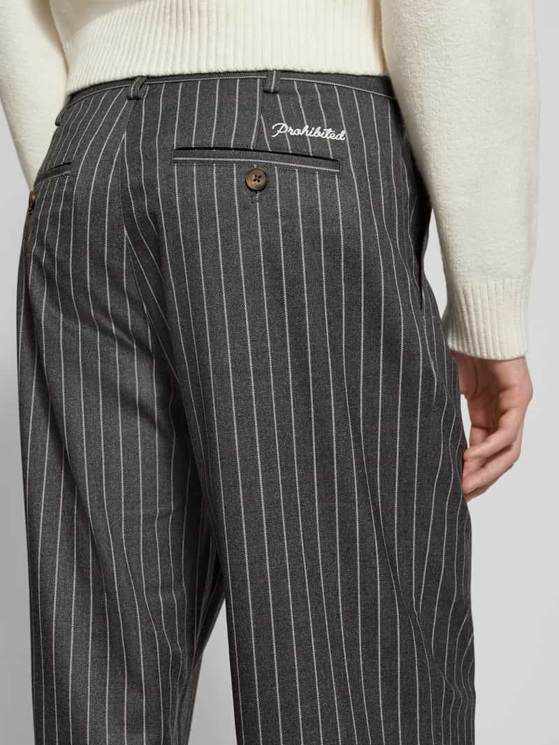 PROHIBITED Broek met wijde pijpen en achterzakken model 'Pinstripe'