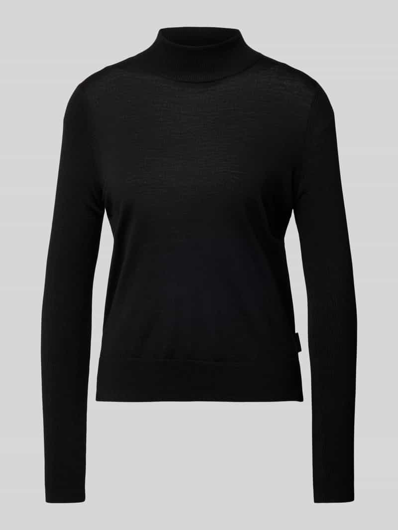 HUGO Gebreide pullover van scheerwol met labeldetail model 'Sedennian'