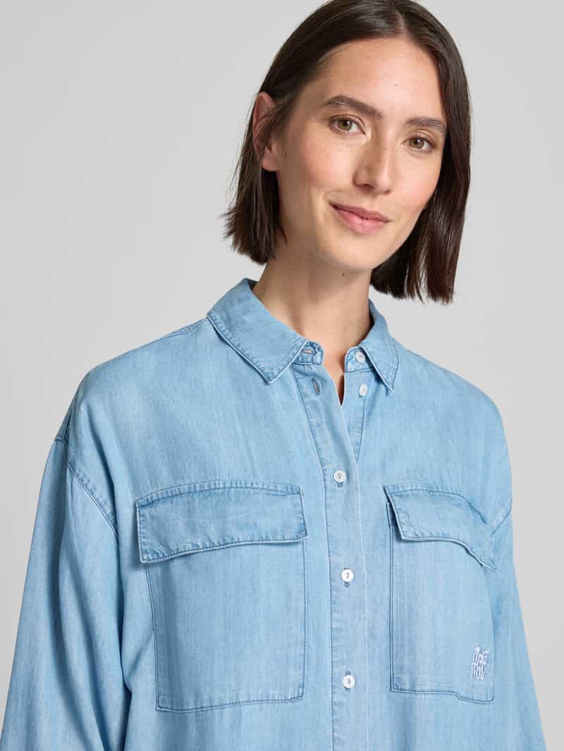 Smith and Soul Relaxed fit jeansblouse met franjes