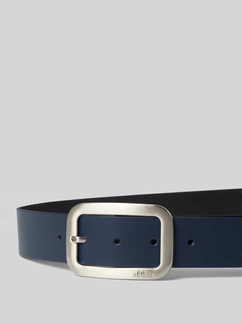 s.Oliver RED LABEL Leren riem met rechthoekige gespsluiting en logodetails