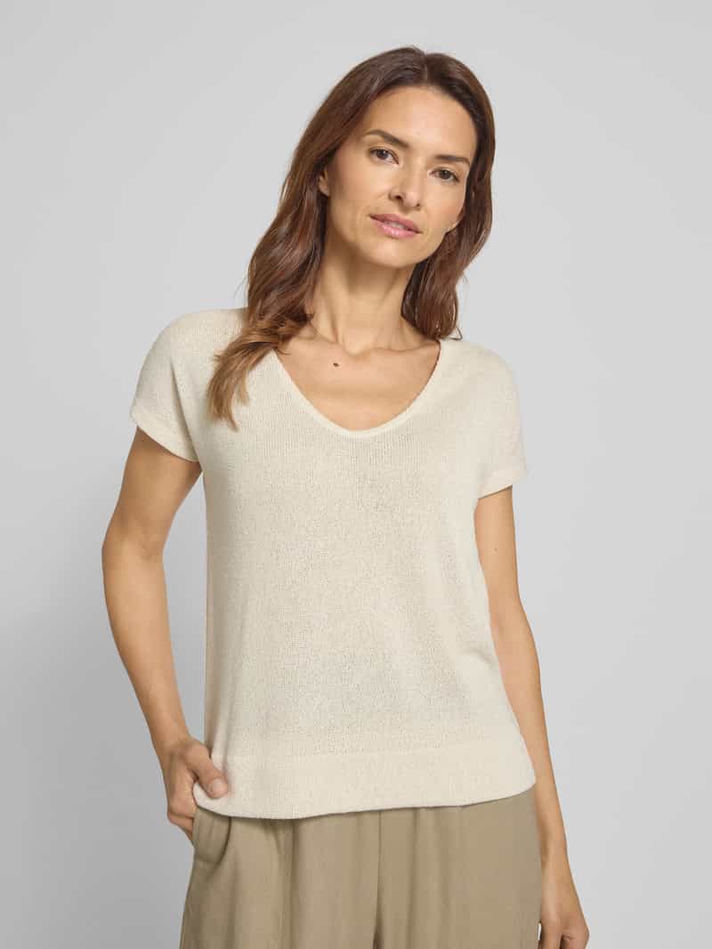 Opus Gebreid shirt met V-hals model 'Sirukus'