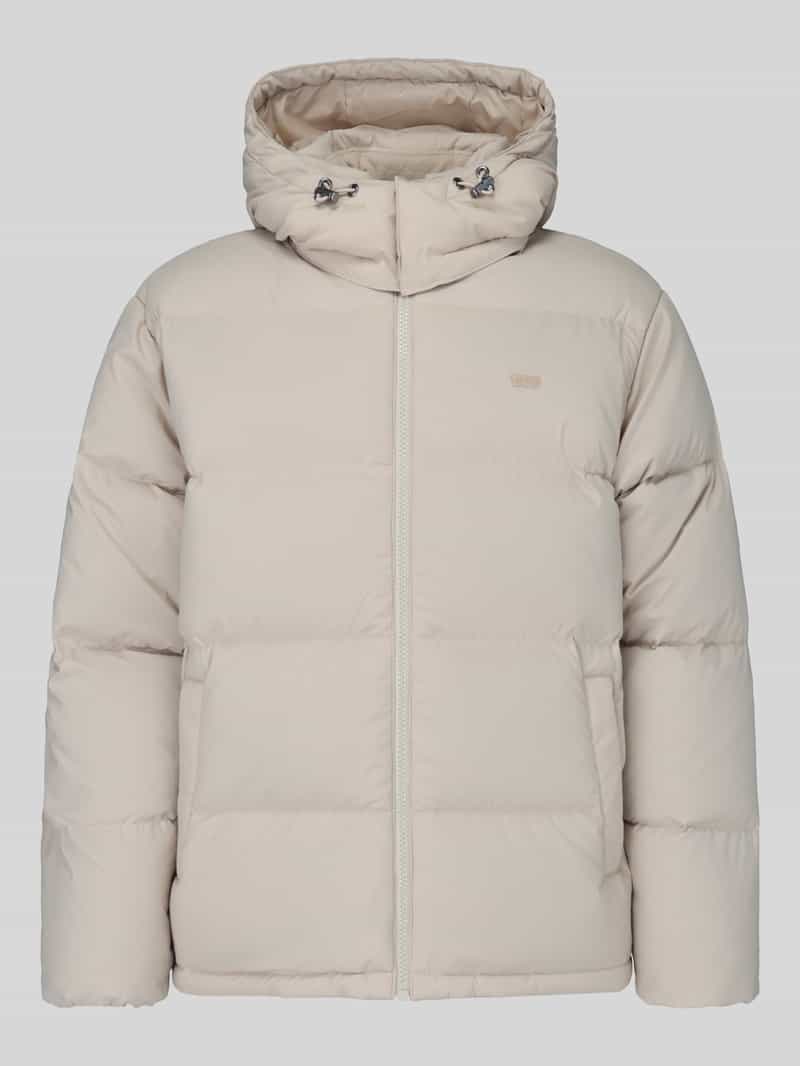Regular fit gewatteerd jack met afneembare capuchon