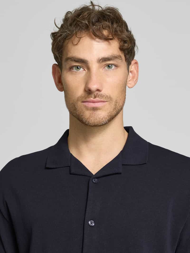 Marc O'Polo Regular fit poloshirt van een mix van katoen en linnen