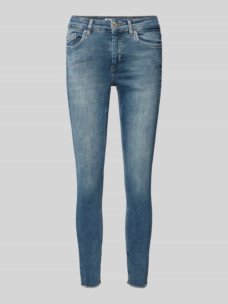 Only Skinny fit jeans van katoenmix met pijpen met franjes model 'BLUSH'