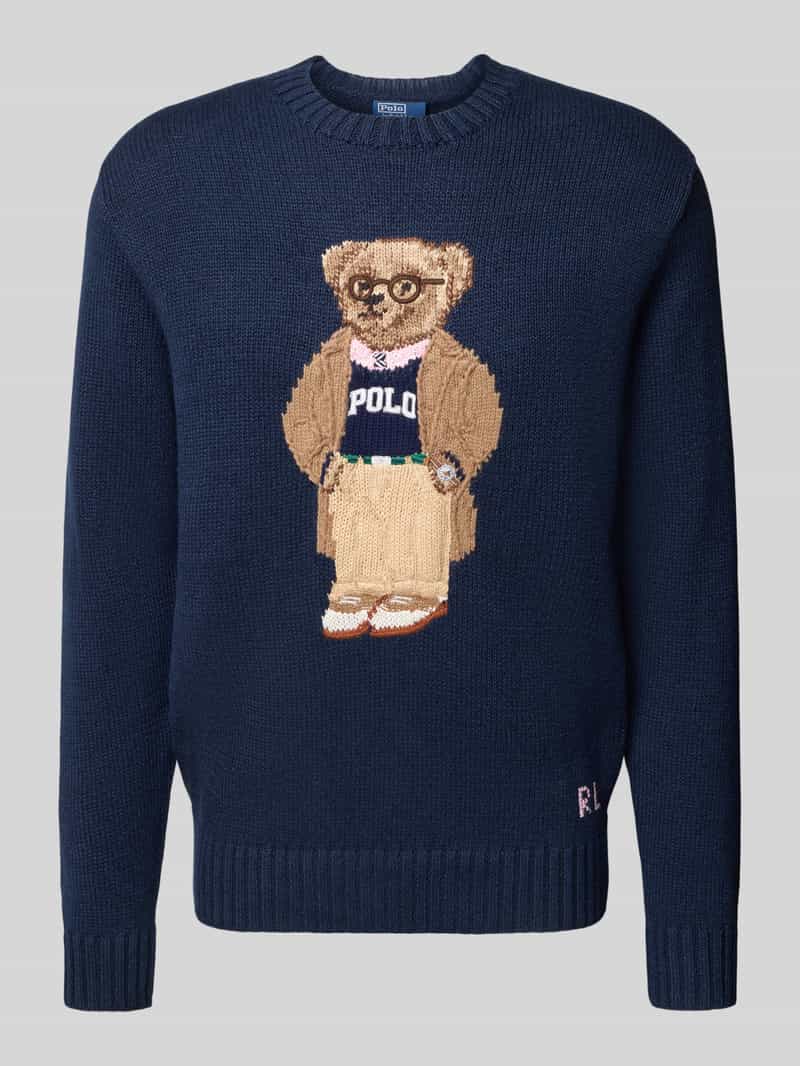 Polo Ralph Lauren Gebreide pullover van een mix van linnen en katoen met ronde hals