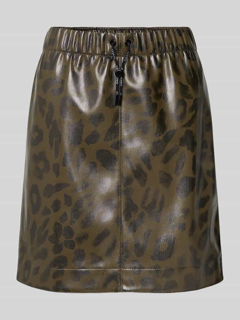 Marc Cain Minirok in leerlook met elastische band