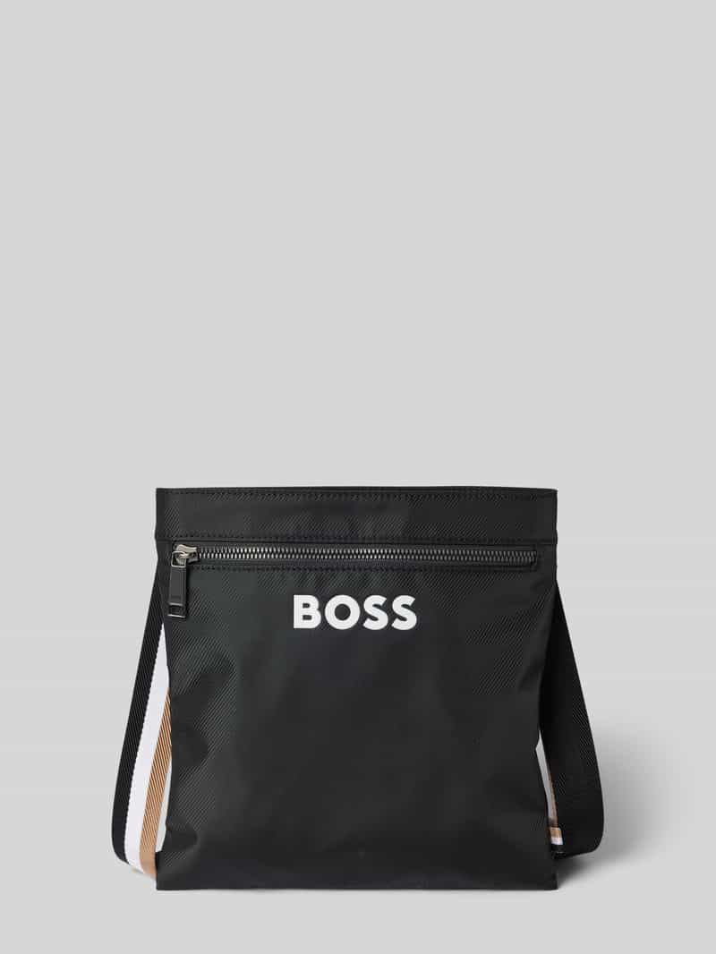 Boss Schoudertas met contrastkleurige labelprint model 'CATCH_3.0'