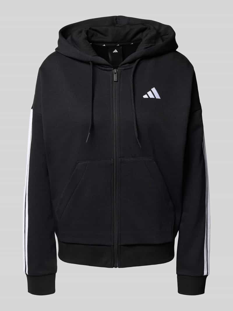 adidas Sportswear Sweatjack met labelstitching en kangoeroezak