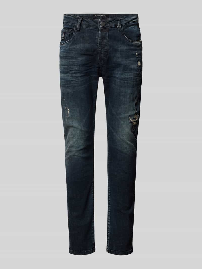 ELIAS RUMELIS Tapered fit jeans in destroyed-look model 'Noel'