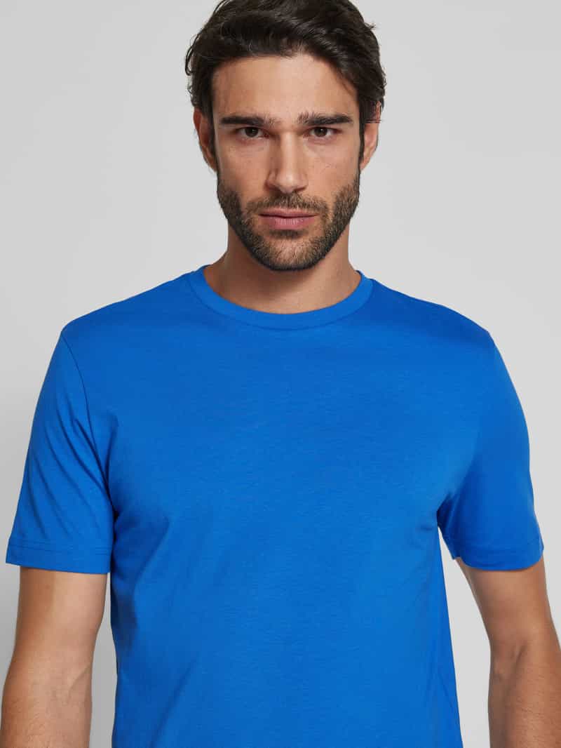 Christian Berg Men T-shirt met geribde ronde hals