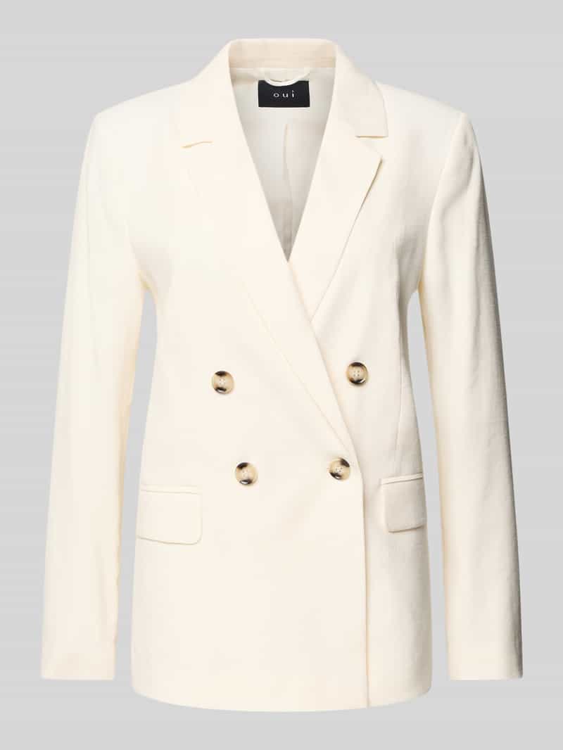 Oui Blazer van viscosemix met klepzakken en reverskraag