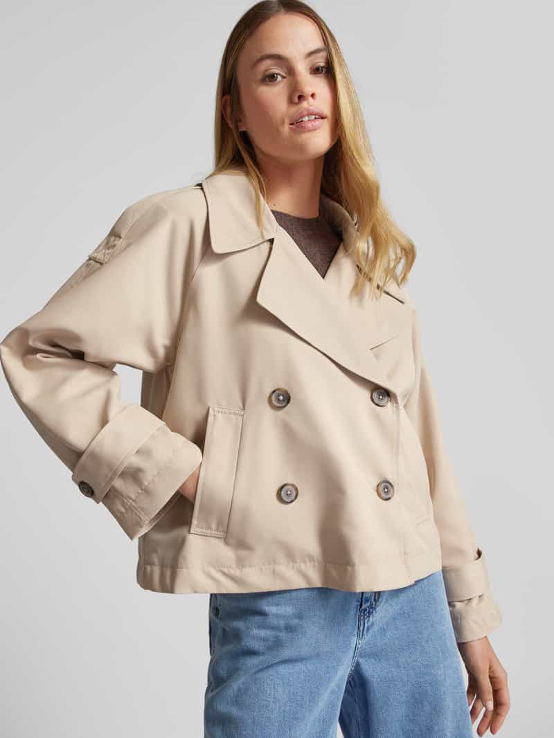Tom Tailor Denim Relaxed fit korte jas in trenchcoatstijl
