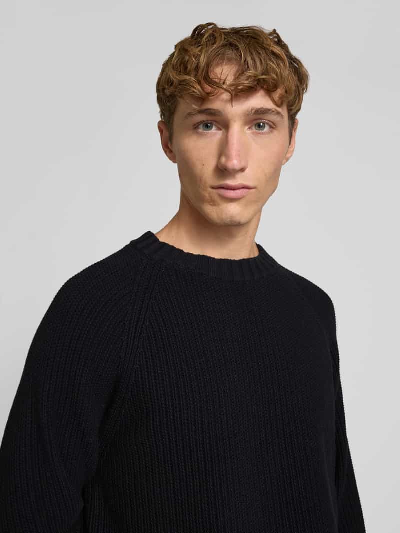 Hugo Blue Regular fit gebreide pullover van puur katoen model 'SONNEE'