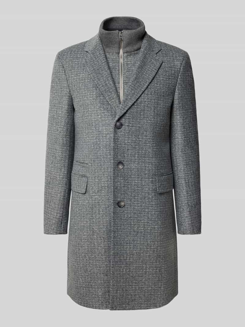 Boss Slim fit lange jas met wol model 'H-HYDE-J-BIB-PAD-254'