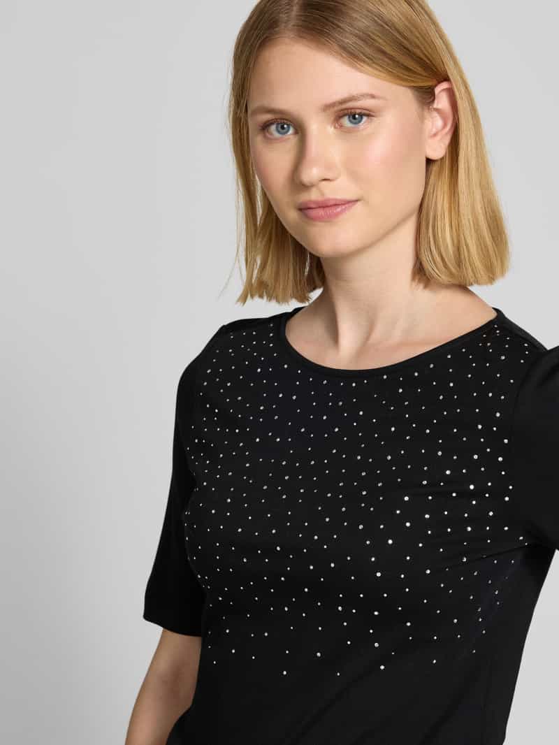 Christian Berg Woman T-shirt met siersteentjes en ronde hals