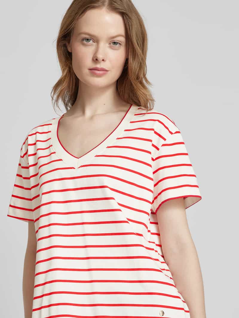 MOS MOSH T-shirt met V-hals model 'NANI'