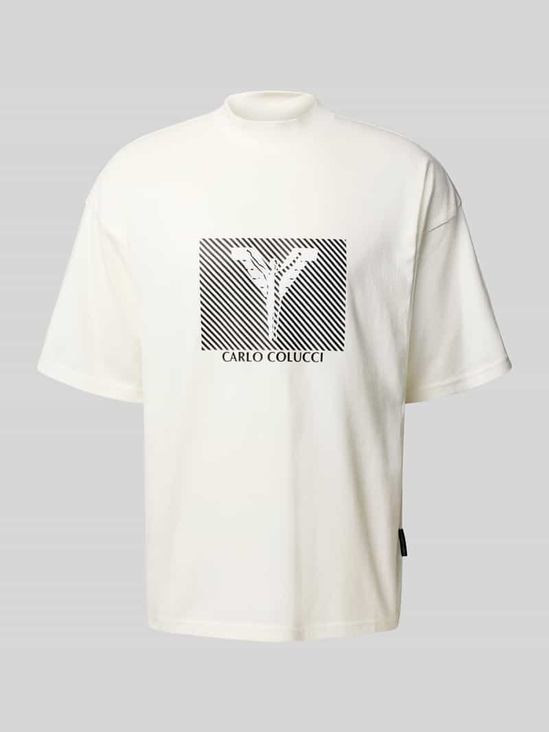 carlo colucci T-shirt met labelprint