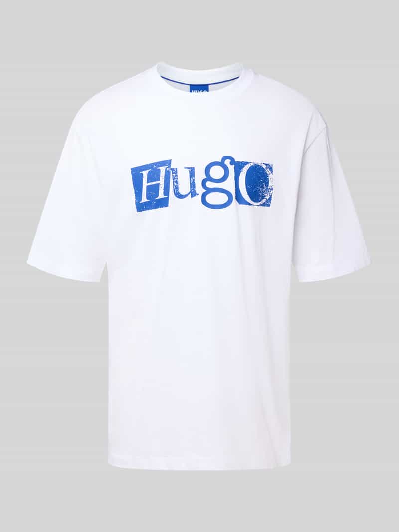 Hugo Blue Regular fit T-shirt van puur katoen
