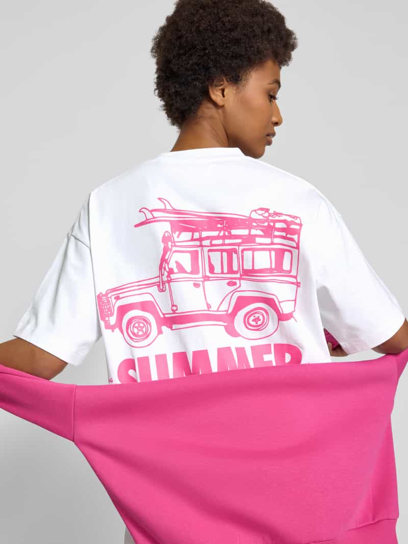 ANOTHER COTTON LAB Oversized T-shirt met labelprint model 'Summer'