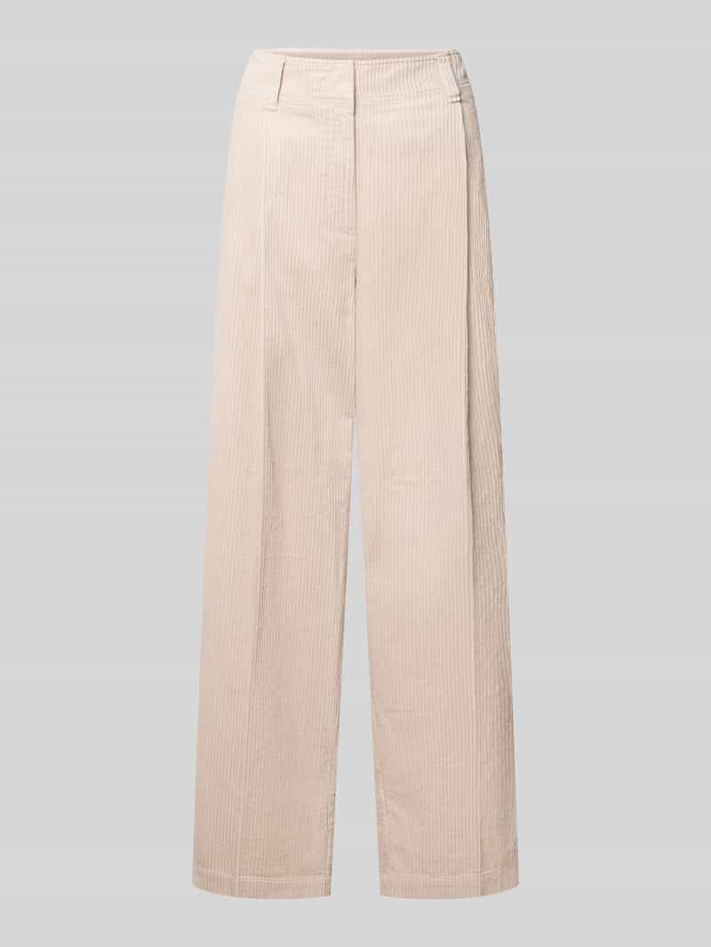 Marc O'Polo Loose Fit Cordhose aus reiner Baumwolle mit Bundfalten in Stein, Größe 42 209992242