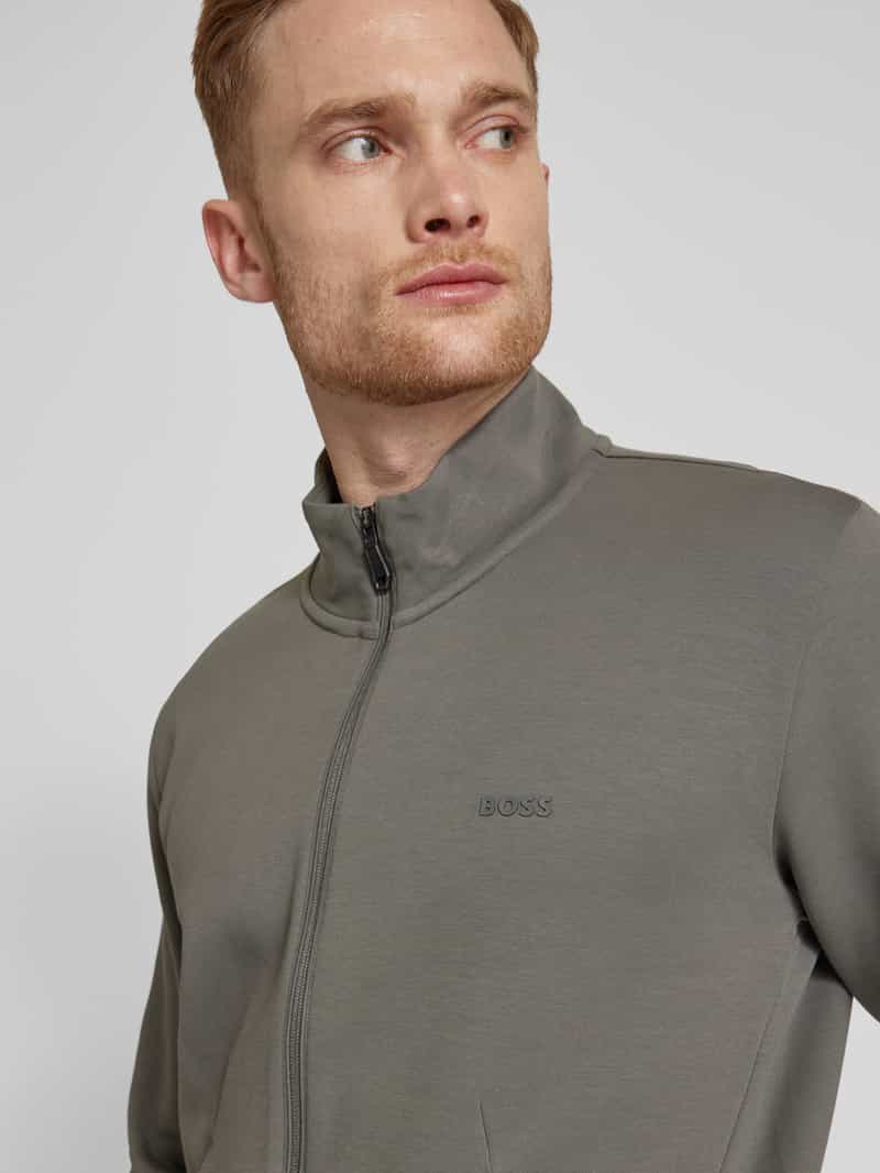BOSS Green Sweatjack met labelprint model 'Skaz'