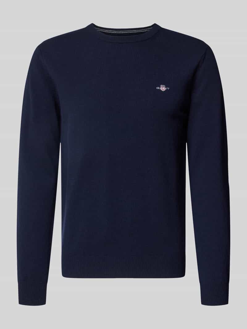 Gant Trui Soft Superfine Italian Lambswool Crew Neck Marine / male
