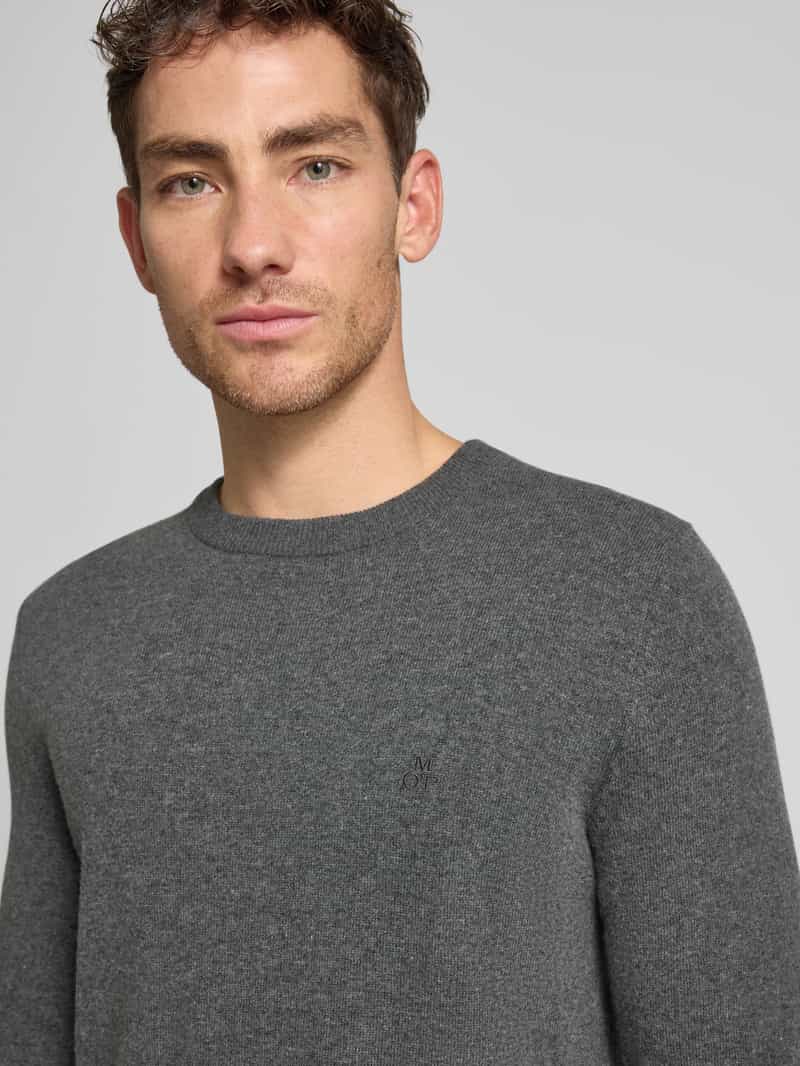 Marc O'Polo Regular fit pullover van katoenmix met scheerwol