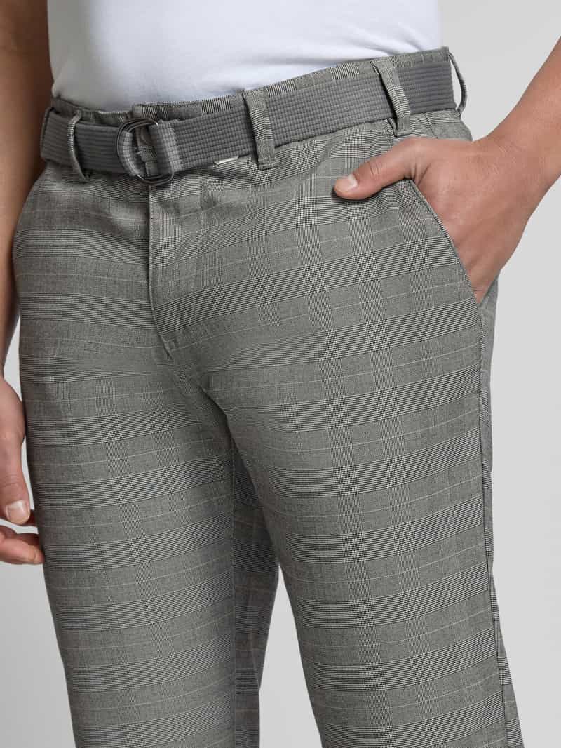 MCNEAL Straight fit stoffen broek met riem