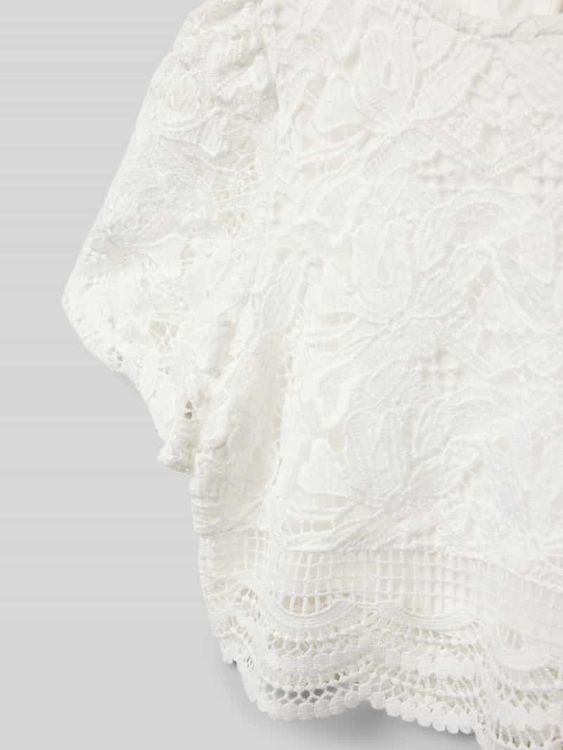 s.Oliver RED LABEL Boxy Fit blouse met korte mouwen met viscosevoering en broderie anglaise