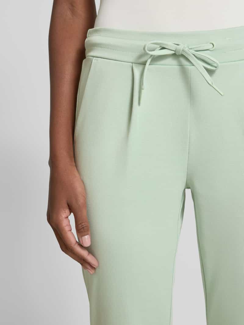 Ichi Slim fit bandplooibroek met verkort model 'KATE'