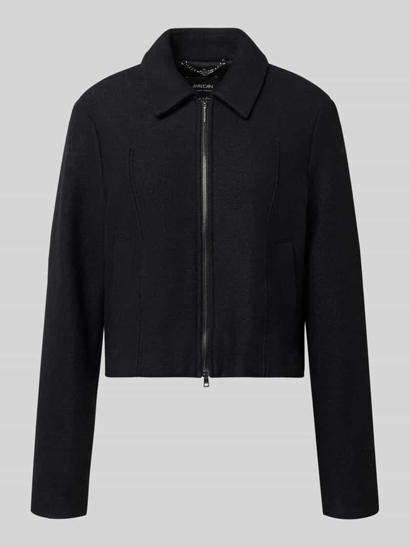 Marc Cain Regular fit blazer van scheerwol en tweewegsritssluiting