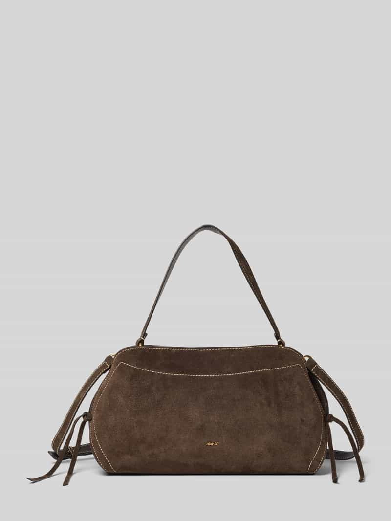 Abro Shoulder Bag aus echtem Leder mit Logo-Detail in Dunkelbraun, Größe 1 21009671