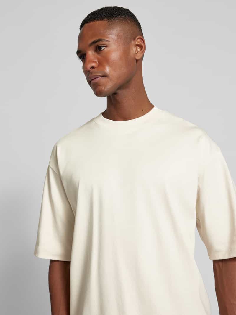 JAKE*S STUDIO MEN T-shirt met geribde ronde hals