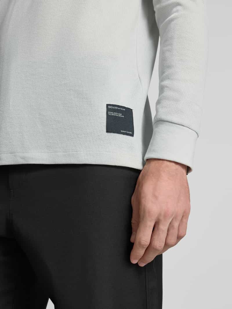 Tom Tailor Denim Regular fit shirt met lange mouwen en wafelstructuur