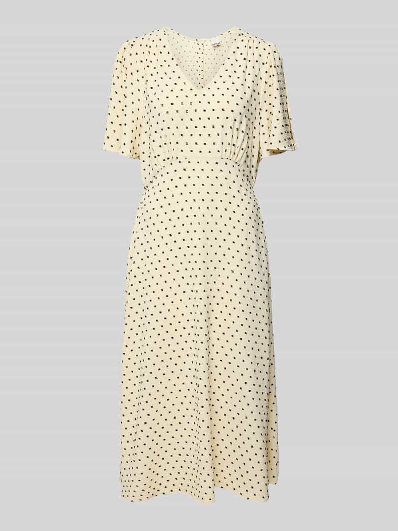 Ichi Midi-jurk met V-hals model 'ZABBY'