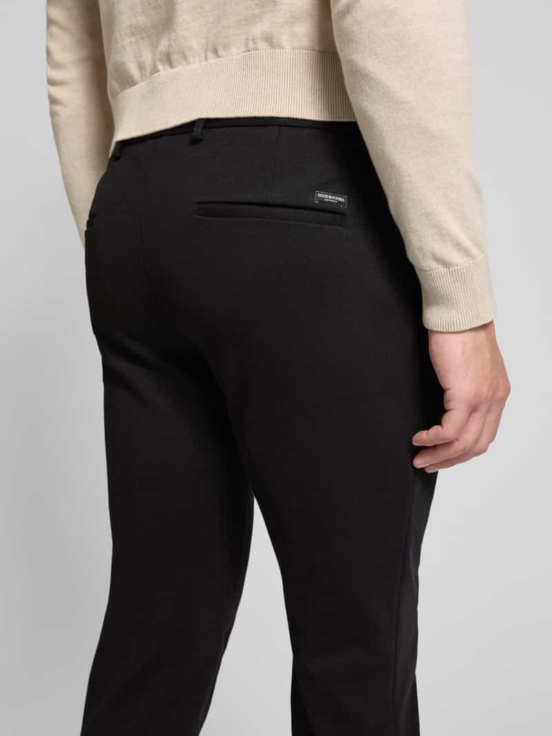 Scotch & Soda Tailored fit stoffen broek met riemlussen model 'Mott'