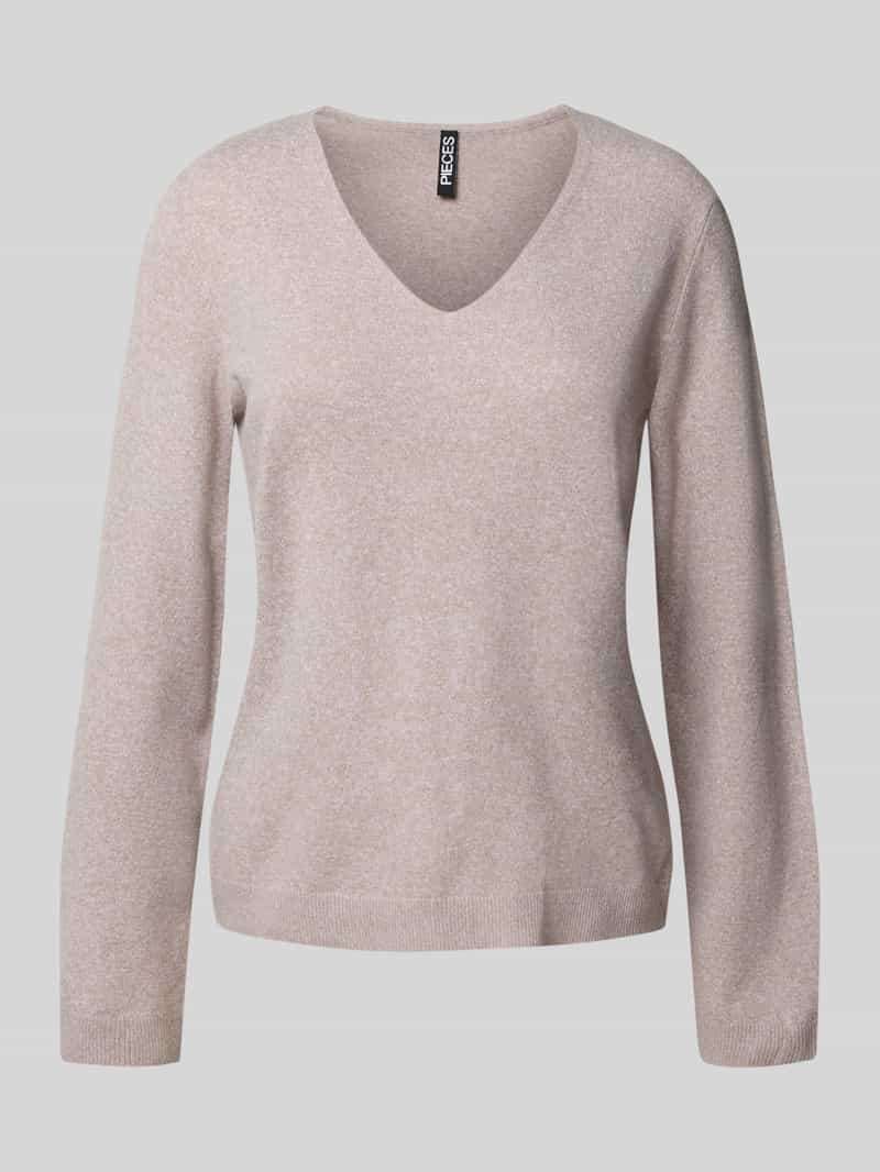 Pieces Regular fit pullover met V-hals model 'BREE'