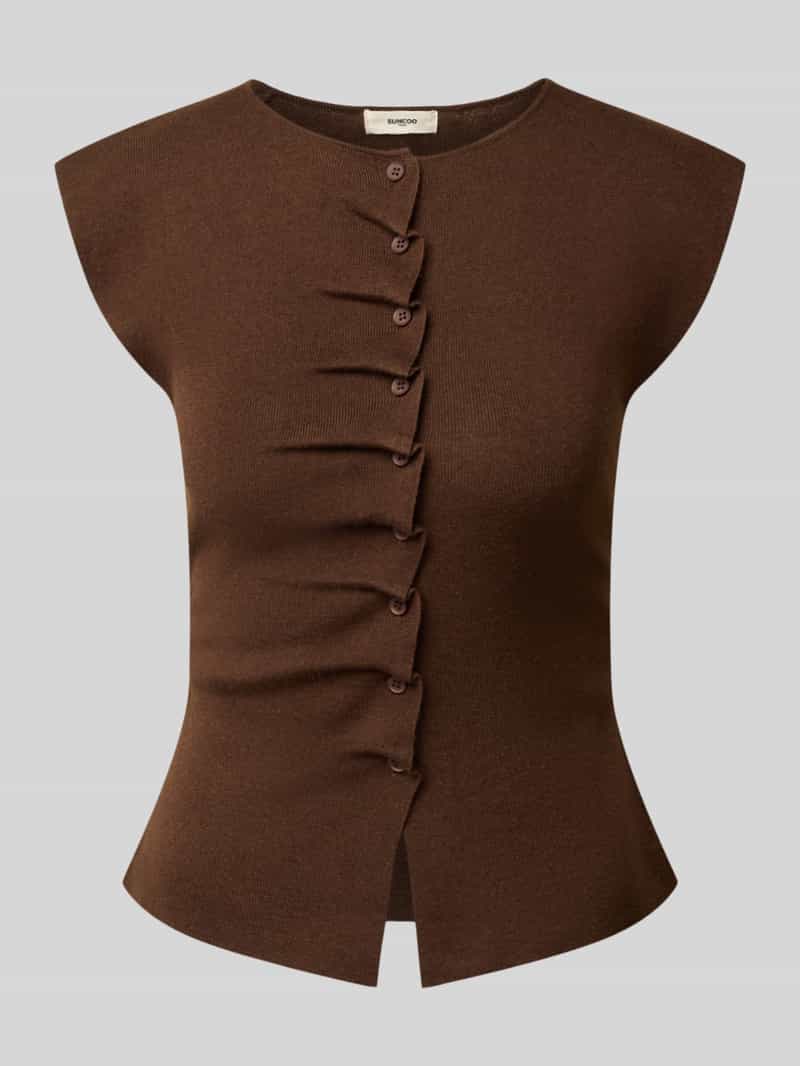 SUNCOO PARIS Mouwloos vest met rimpelingen model 'PAGNI'