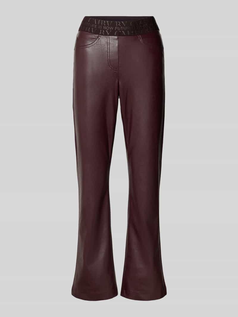 CAMBIO Bootcut broek in leerlook model 'FELICE'